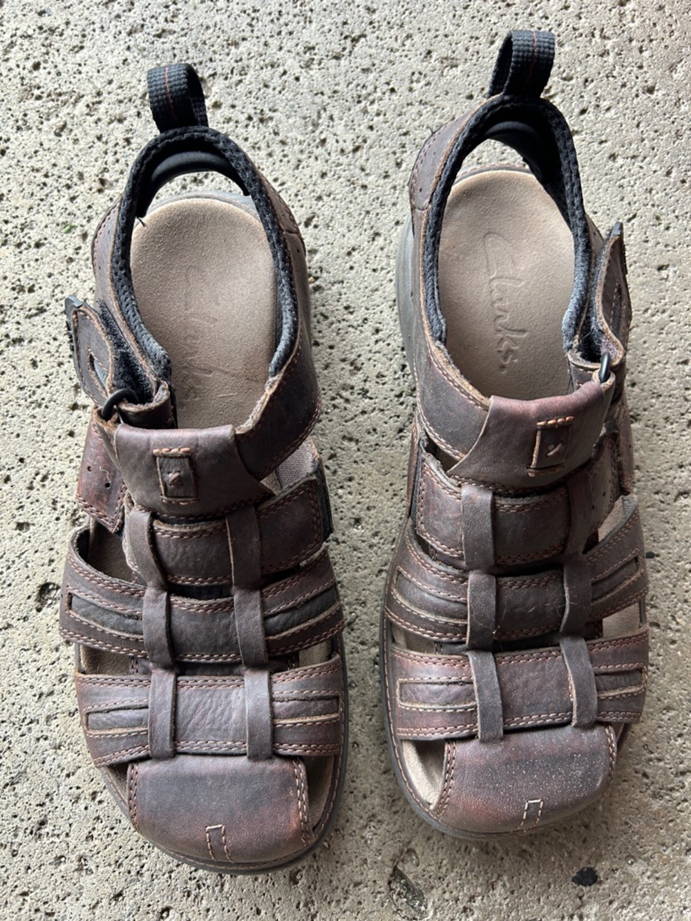 Clarks Brown Strappy Fisherman Sandals